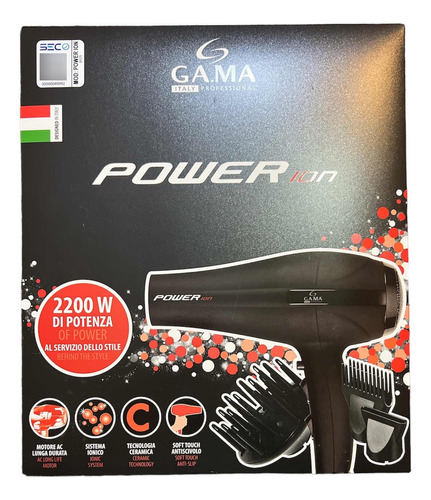 Secador De Cabello Ga.ma Power Ion Ceramic Ac 2200w Antislip