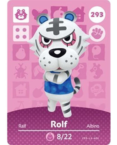 Rolf Nintendo Animal Cruce Feliz Hogar Diseñador Amiibo Tar