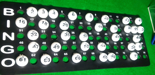 Bingo Juego De Esféricas Del  1 Al 75. Doble Numeración.