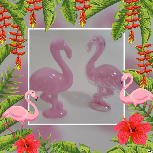 Imagem 3 de 4 de 12 Caixinhas Acrílica Flamingo 11cm Rosa Lembrancinhas Mimos