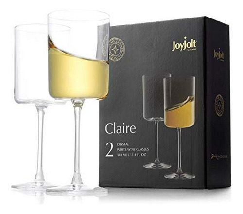 Joyjolt Copas De Vino Blanco Claire Collection Juego De Copa