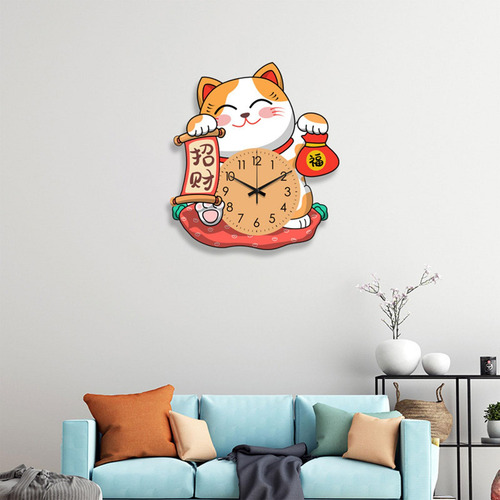 Reloj De Pared Con Diseño De Gato De La , Bonito Reloj S