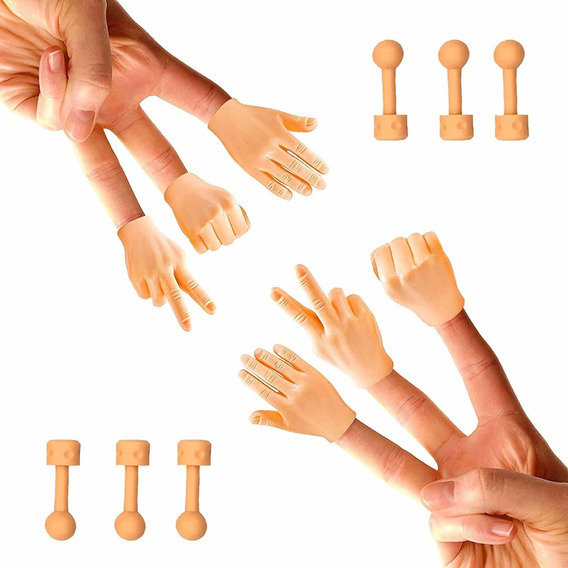 CreepyParty Tiny Hands Manos Diminutas Manitas Manos Pequeñas Marionetas de Dedos Dedo Medio Tiktok Mini Manos para Dedos para Niños Adultos 10 Piezas 