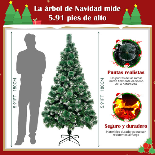 Arboles De Navidad Decorados 1.8m 650 Ramas Adornos Navideño