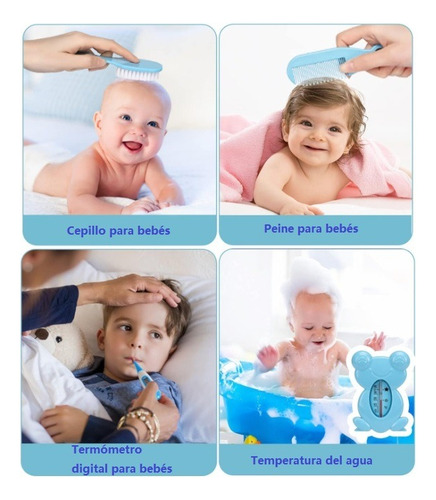 Cuidado Bebé,20pcs Kit Higiene Bebé Con Cortaúñas Azul