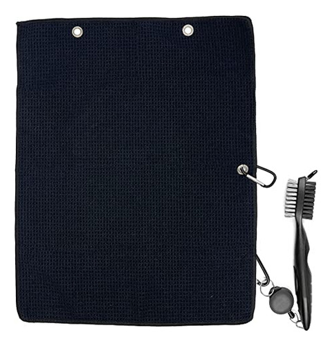 Golf Towel And Brush Set For Golf Bag Microfiber Waffle...