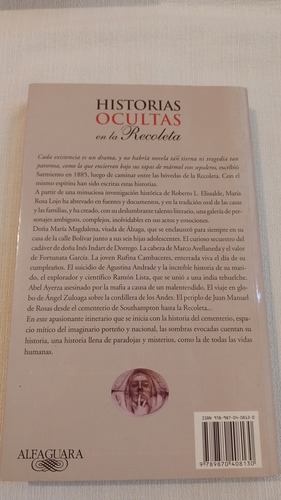 María Rosa Lojo - Historias Ocultas En La Recoleta (Usado)