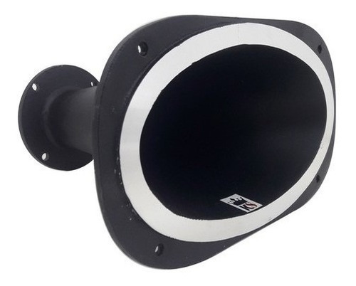 Imagem 1 de 5 de Corneta Kallaus Alumínio Boca Oval Cone Longo Preto Flange