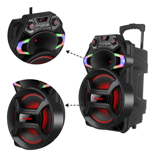 Caixa Amplificada Amvox Aca 550 Strondo Ii 550w Bivolt Preto