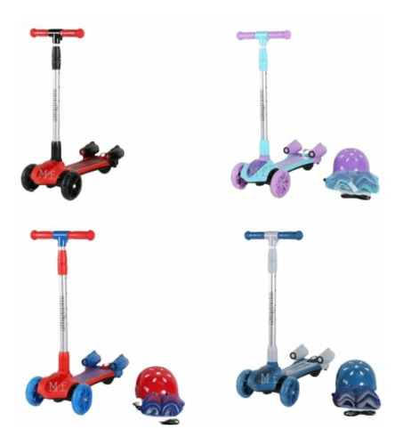 Scooter Bota Humo Musical Regulable Con Set Bluetooth Niños 