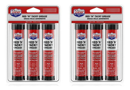 Lucas Oil 10318 Red N Tacky Multi-pack 3 Oz Tubes Long S Aaf