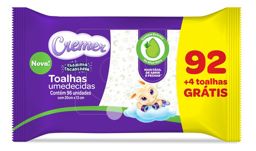 Toalhas umedecidas Cremer 96 u