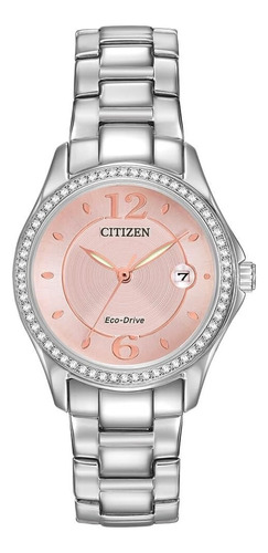 Reloj Citizen Eco-drive Cristal Rosado Mujer Dama 