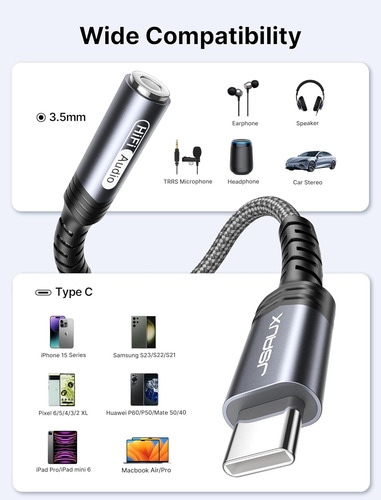Adaptador Trrs 3.5 Mm A Usb-c, Maux, Plateado