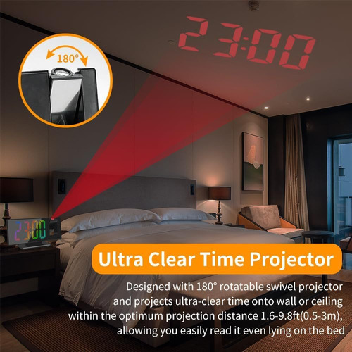 Despertadores Y De Mesa Reloj Digital Led Con Termómetro Negro