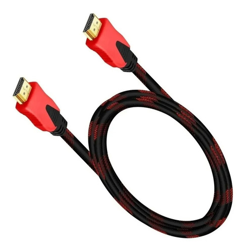 10 Pzs Cable Hdmi Genérico 3m Negro/rojo Full Hd Tv