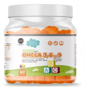 Omega 3 6 Y 9 Dha Ara Epa Colina Y Ácido Fólico Gummies Kids