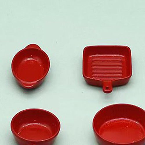 Accesorios De Cocina Para Casa De Muñecas En Rojo