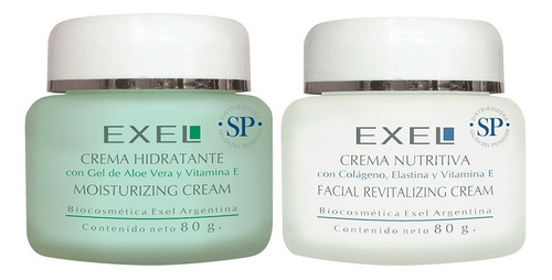 Kit X2 Cremas Exel Vitamina E Aloe Vera Colágeno Y Elastina