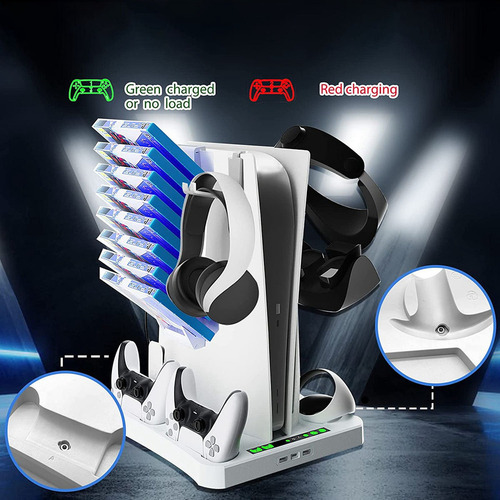 Estación De Carga Para Ps Vr2 Ps5 Con Ventilador De Refriger