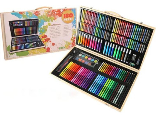 Set Kit Arte Juego De Colores Infantil 180 Pcs Estuche Mader