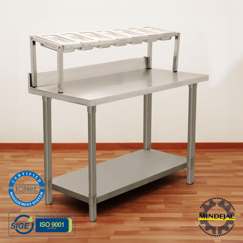 Mesa Para Pizzeria Con 7 Insertos Incluye Tapas Transparente Color 7 INSERTOS 1/4 EXTRUCTURA TUBO CUADRADO