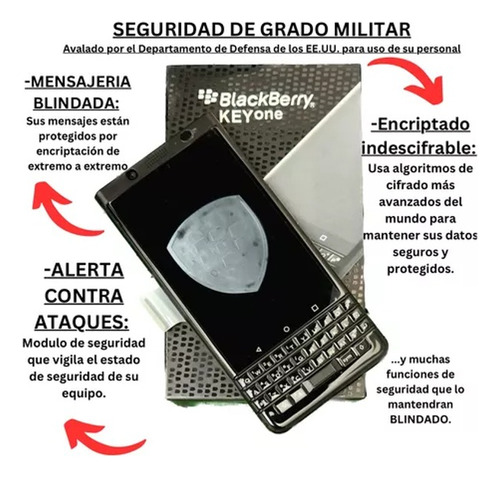 Blackberry Keyone Encriptado Maxima Seguridad Grado Militar