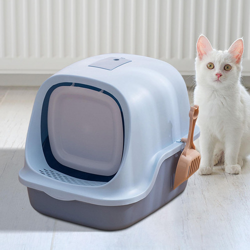 Caja De Arena Para Gatos Cerrada Bandeja De Arena Para Azul