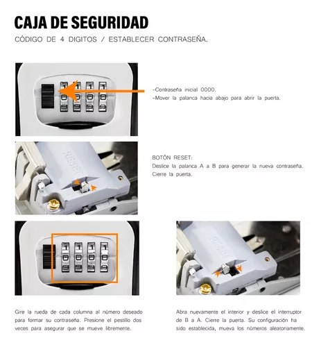  Caja de seguridad para llaves montada en la pared