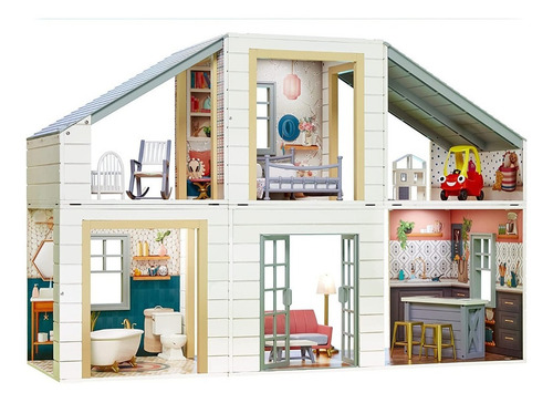 Little Tikes Stack N Style Casa En Madera Para Muñecas Mga Color Blanco