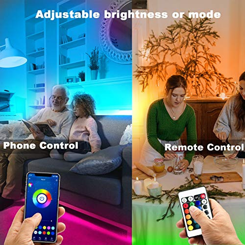 Tira De Luces Led Dormitorio, 50 Pies, Wifi, Inteligent...