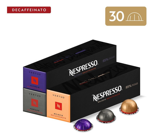 Imagen 1 de 5 de Cápsulas De Café Nespresso Vertuo Pack Descafeinado -30 Cáps