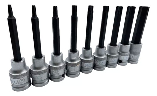 Set Juego De Dados Torx Profesional 9 Pzas De 100mm