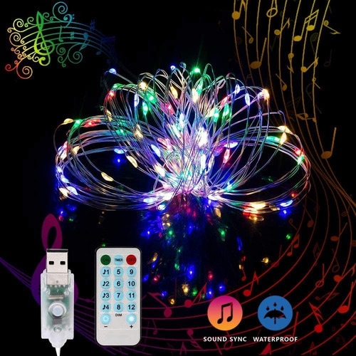 Tira Luces Led Decorativas Multicolor 10m Sync Con Músic Usb