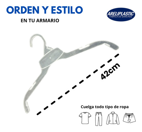 Set 100 Ganchos Chamarrero 17 Para Ropa Resistente Mayoreo