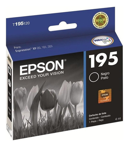 Epson T195120 Negro Xp-101 Xp-201 Xp-211 4 Ml