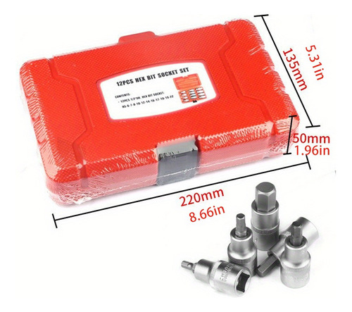 Conjunto De Chaves Hexagonais Pesadas De 1/2 Drive, Soquetes