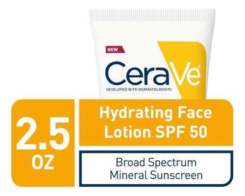 Cerave Hydrating Face Sunscreen Spf 50, Mineral Ligero