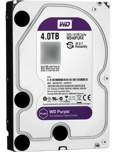 Disco Duro Interno Western Digital Wdpur Wd40purx 4tbpúrpura