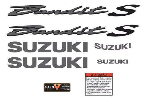 Kit Adesivos Para Suzuki Gsf Bandit 600s 2003 À 2005 Prata