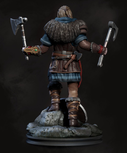 Imagen 3 de 3 de Escultura De Eivor, Personaje De Assassins Creed Valhalla.