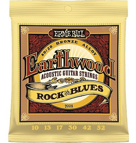Imagen 1 de 4 de Cuerdas Ernie Ball Earthwood Rock And Blues 10-52 Genuinas!