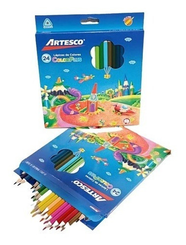 Creyones De Madera Artesco Color Plus 24 Colores 