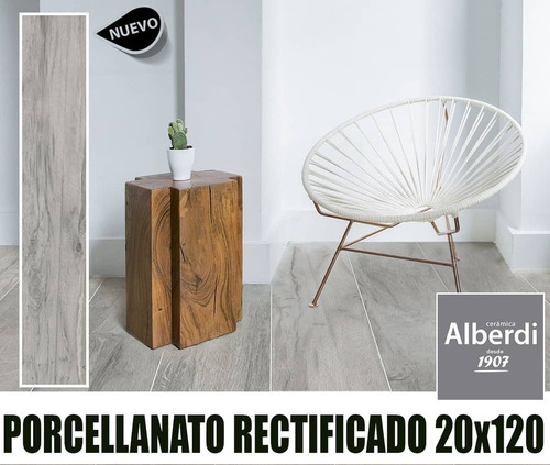 Porcelanato Madera 20x120 Rectificado Madison Grey 1ra
