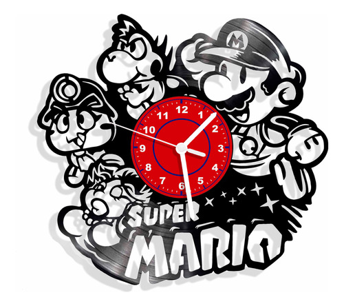 Reloj De Pared Mario Bros Ref.01 Elaborado En Disco De Lp