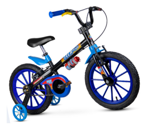 Bicicleta Infantil Nathor Aro 16 Tech Boys Menino Azul/preto