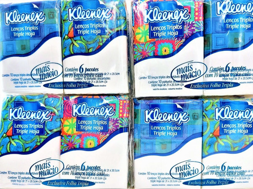 Lenços De Papel Triplos Kleenex 100 Pacotinhos C/10 Folhas