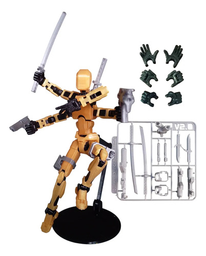 Muñeco Articulado Dummy 13 4 Brazos + Kit Armas + Base