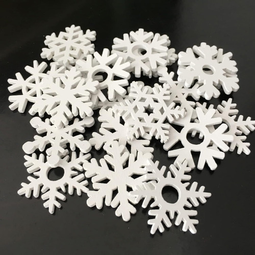 50 Piezas De Copos De Nieve De Navidad Sin Rebabas, Bordes