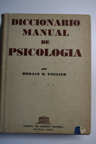 Diccionario Manual De Psicologia Horace B.english       C138